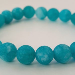 Frostad mörkturkos jade
