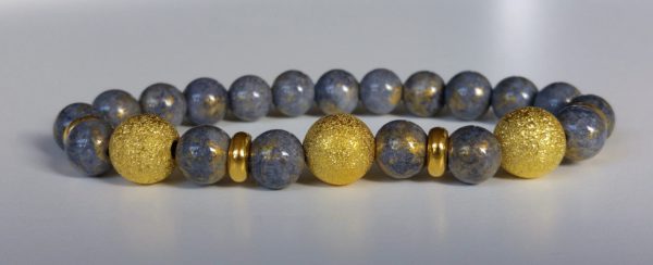 Grå candy jade med guldfärgad stardust