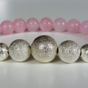 Rosenkvarts med silverfärgade stardust