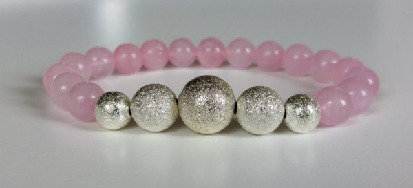 Rosenkvarts med silverfärgade stardust