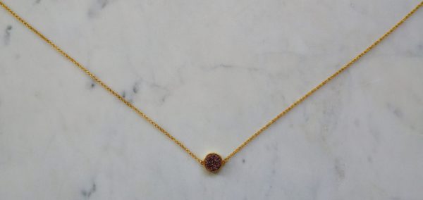 Guldfärgat halsband med en druzyconnector i olika färger - Bild 6