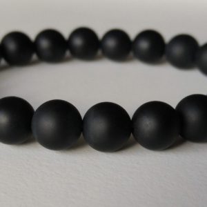 Elastiskt armband med mattsvart agat